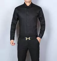 armani ea7 chemise slim stretch unie black